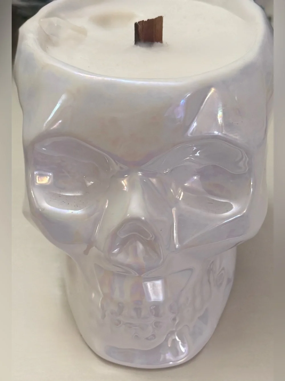 White Skull Candle